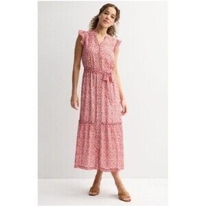 NEW! Women's Draper James Flutter Sleeve Belted Maxi Dress, XL